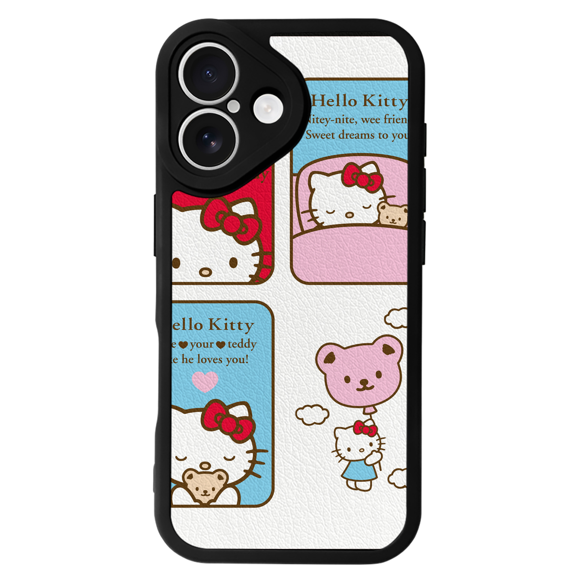 （画像用） Hello Kitty ハローキティ 【iPhone 16シリーズ対応】シリコンスマホケース（レザー調） 材質：シリコン
